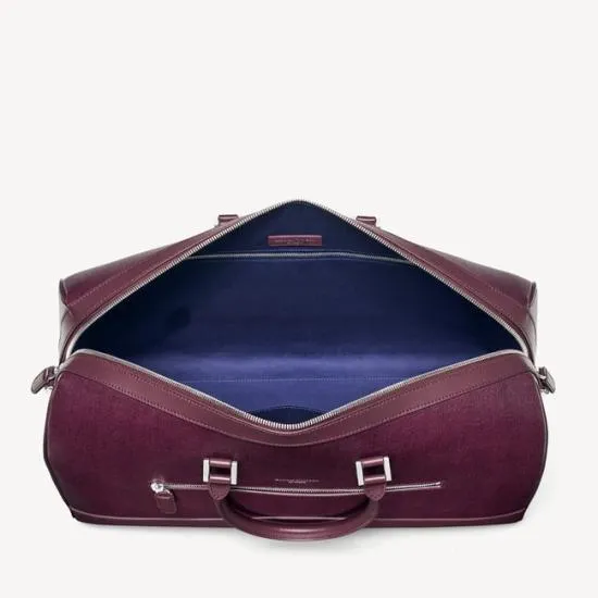 City Holdall Burgundy Saffiano WomenMen Aspinal Of London Luggage and Travel Bags
