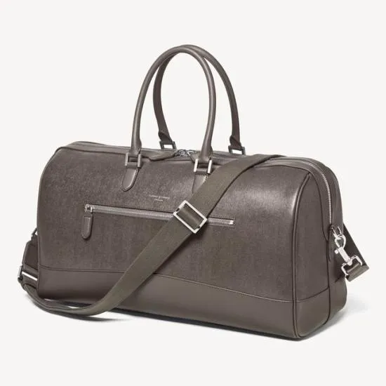 City Holdall Charcoal Saffiano WomenMen Aspinal Of London Luggage and Travel Bags