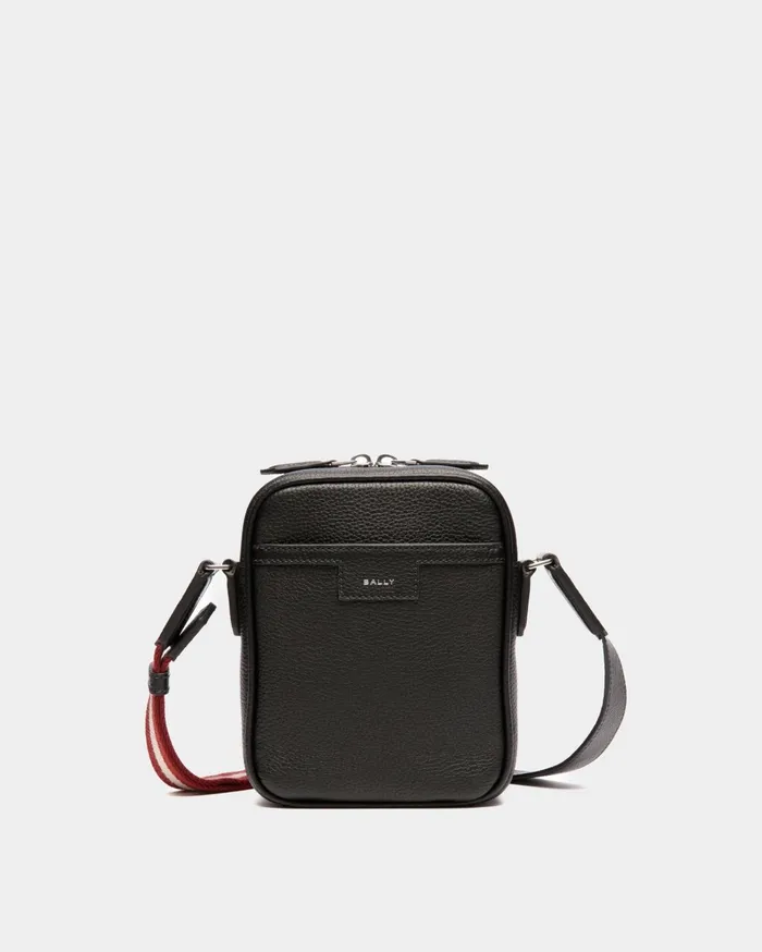 Code Crossbody Bag In Black Leather Men Bally Messenger Bags