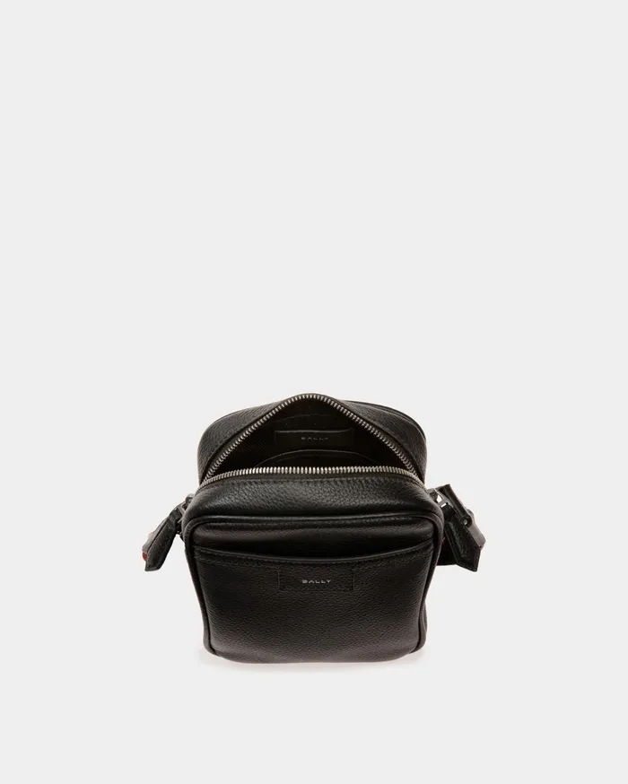 Code Crossbody Bag In Black Leather Men Bally Messenger Bags