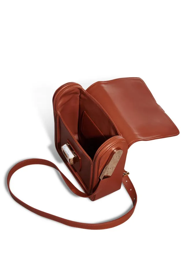 Crossbody Bags Women Gabriela Hearst Marvelle Crossbody Bag In Cognac Nappa Leather