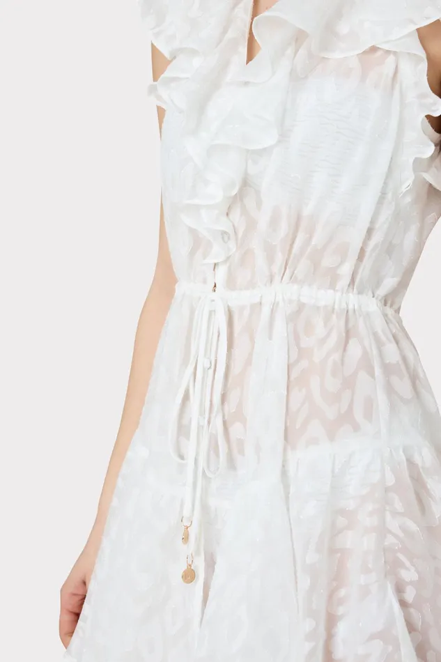 Dana Leopard Texture CoverUp Dress White Women Milly Swim and Coverups