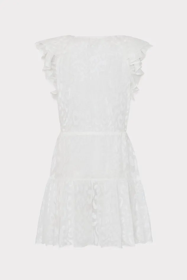 Dana Leopard Texture CoverUp Dress White Women Milly Swim and Coverups