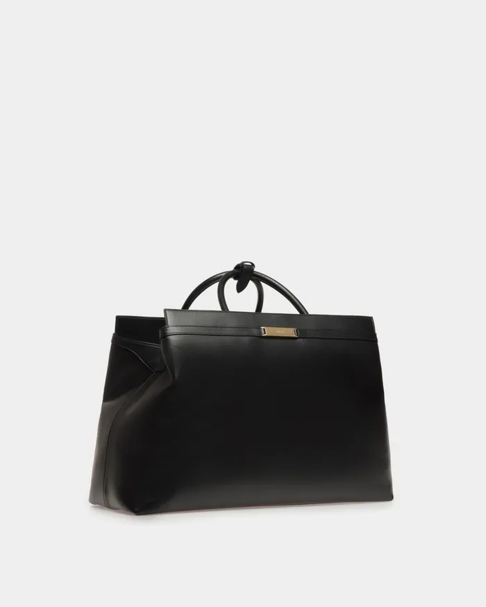 Deco Weekender In Black Leather Men Bally Travel Bags