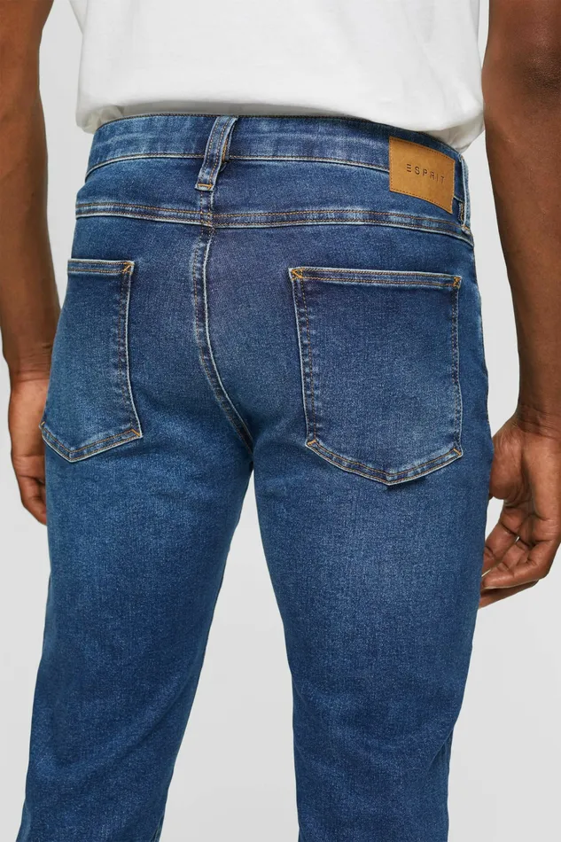 Denim Men Esprit MidRise Slim Jeans Blue Medium Washed