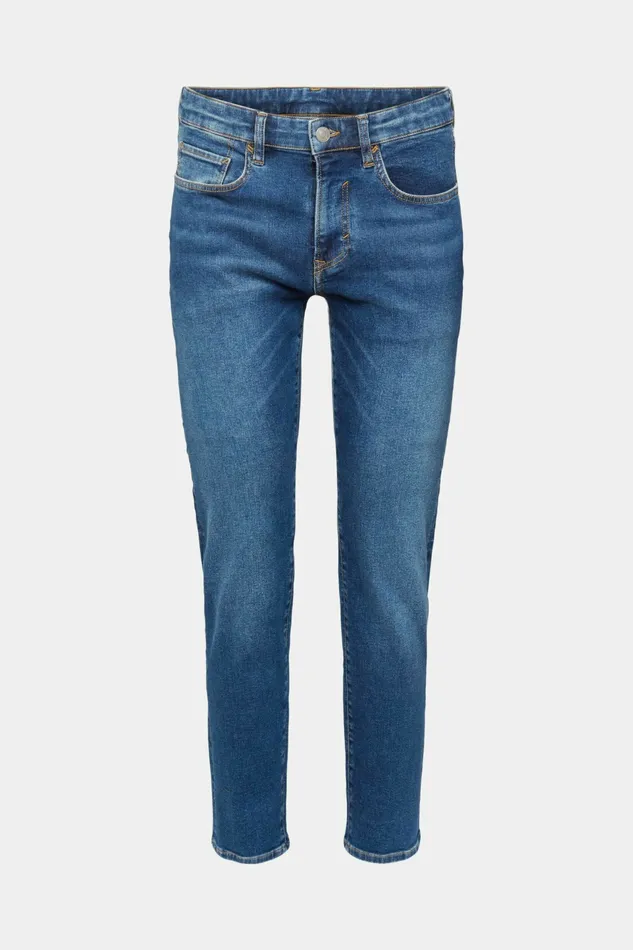 Denim Men Esprit MidRise Slim Jeans Blue Medium Washed