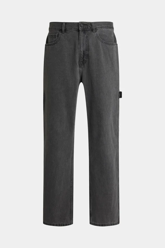 Denim Men Esprit MidRise Straight Carpenter Jeans Black Dark Wash