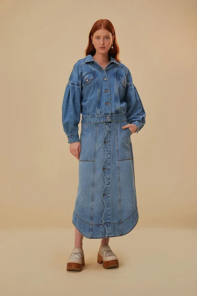 Denim Wave Skirt Women FARM Rio Skirts