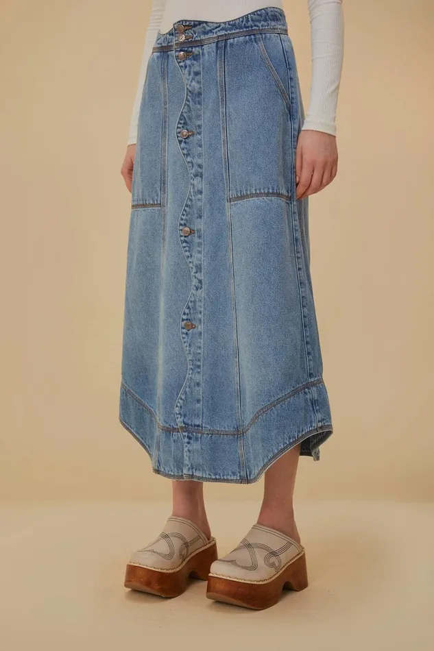 Denim Wave Skirt Women FARM Rio Skirts
