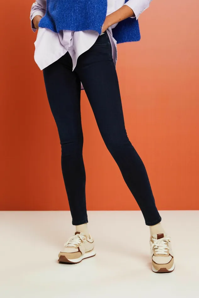 Denim Women Esprit Mid Skinny Jeans Blue Black