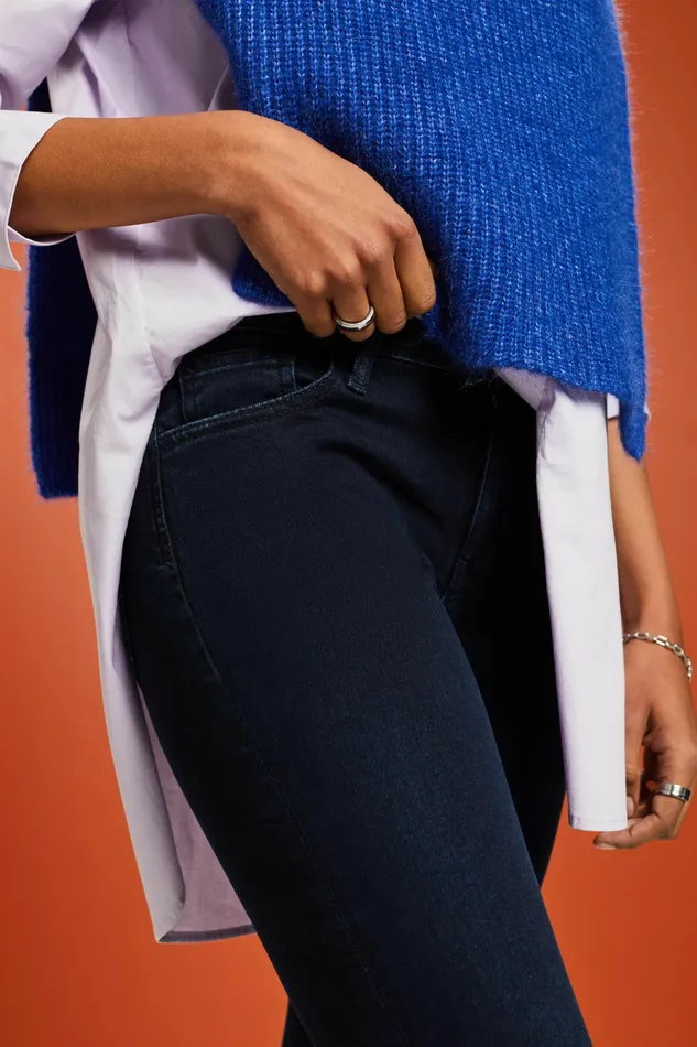 Denim Women Esprit Mid Skinny Jeans Blue Black