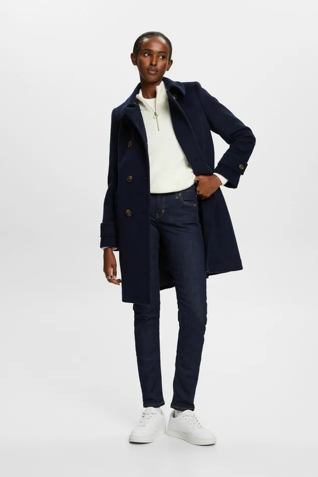 Denim Women Esprit Recycled MidRise Slim Jeans Blue Rinse