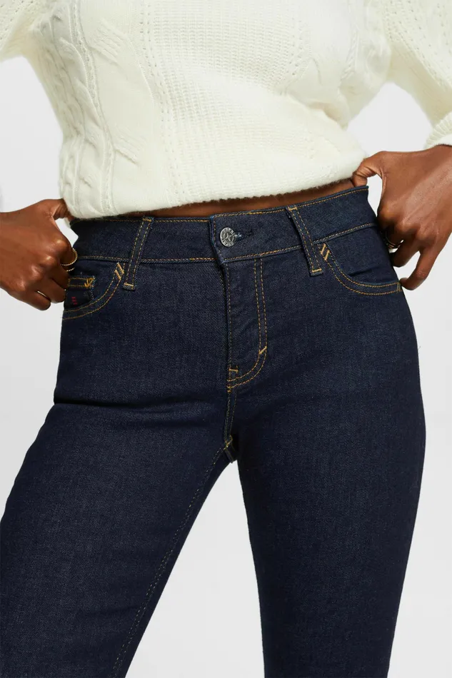 Denim Women Esprit Recycled MidRise Slim Jeans Blue Rinse