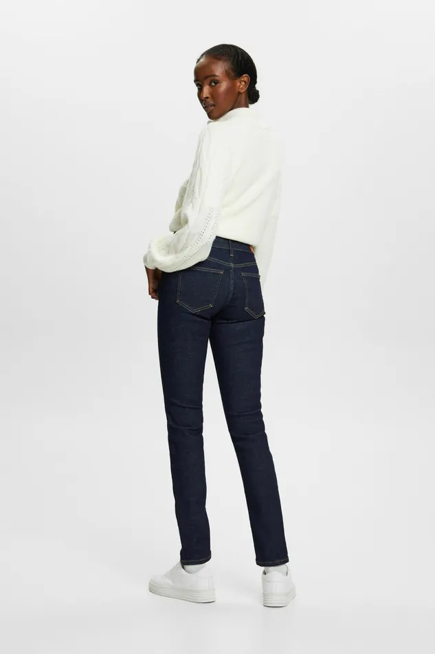 Denim Women Esprit Recycled MidRise Slim Jeans Blue Rinse