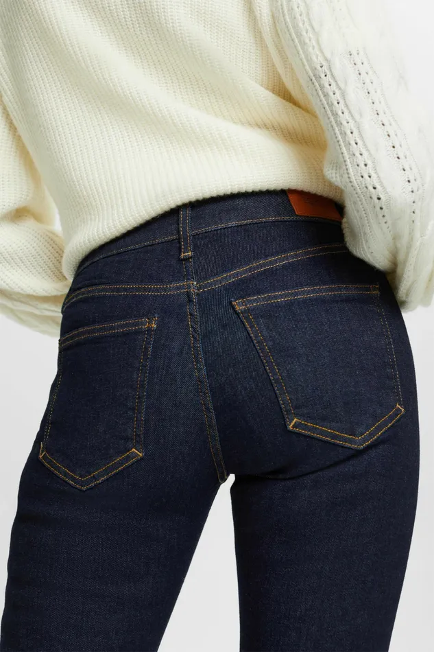 Denim Women Esprit Recycled MidRise Slim Jeans Blue Rinse