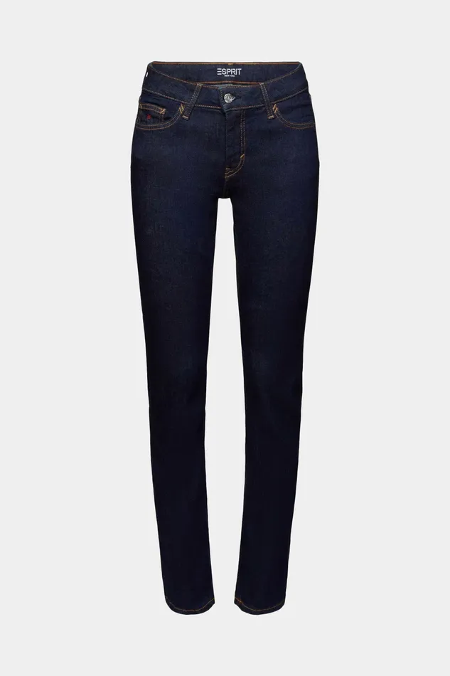 Denim Women Esprit Recycled MidRise Slim Jeans Blue Rinse