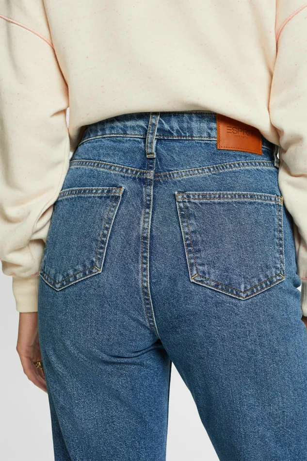 Denim Women Esprit Recycled Retro Straight Jeans Blue Medium Washed