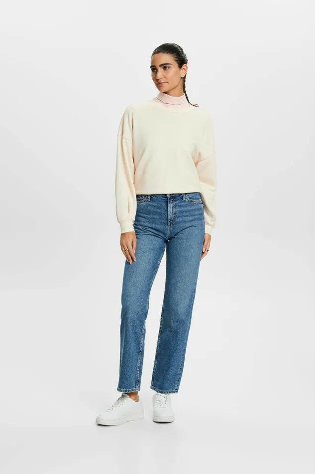 Denim Women Esprit Recycled Retro Straight Jeans Blue Medium Washed