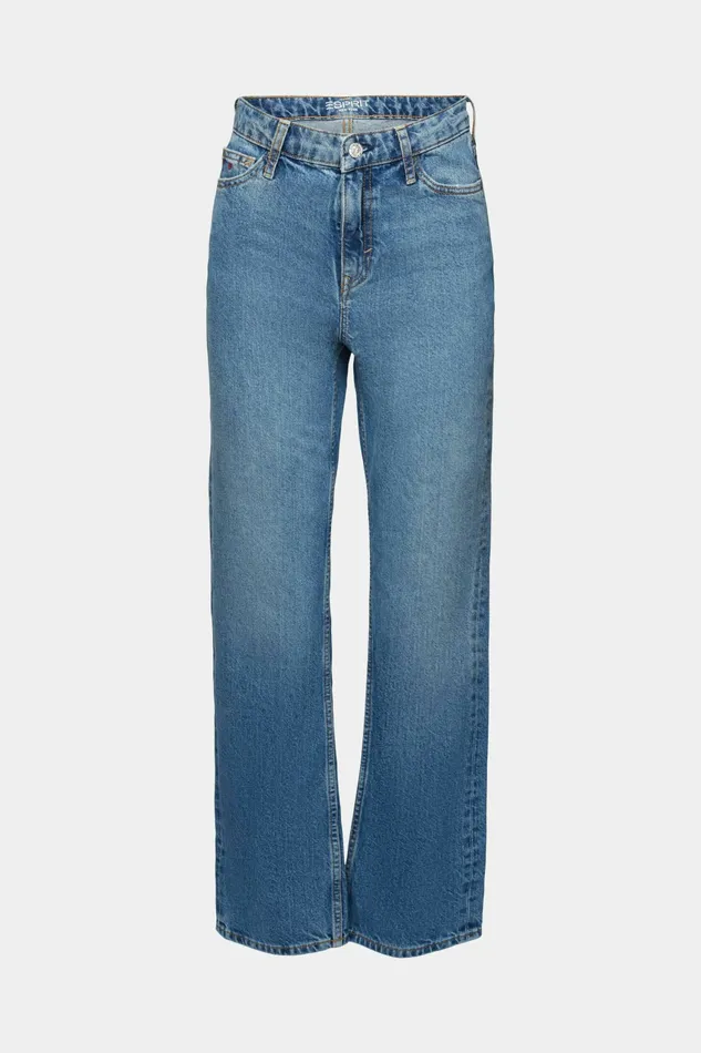 Denim Women Esprit Recycled Retro Straight Jeans Blue Medium Washed
