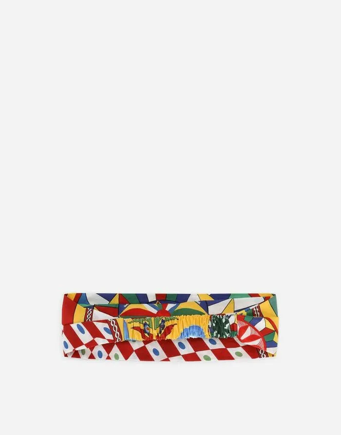 Dolce and Gabbana Accessories Children Carrettoprint Poplin Bandanna Red Dolce and Gabbana Accessories Children Carrettoprint Poplin Bandanna Red