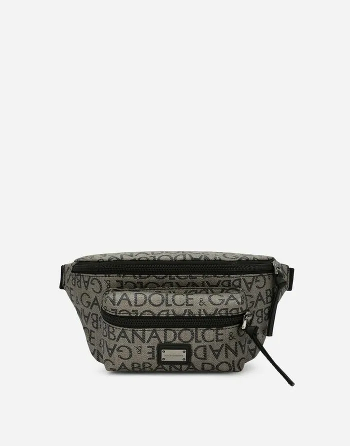 Dolce and Gabbana Accessories Children Coated Nylon Belt Bag With Logo Print Multicolor