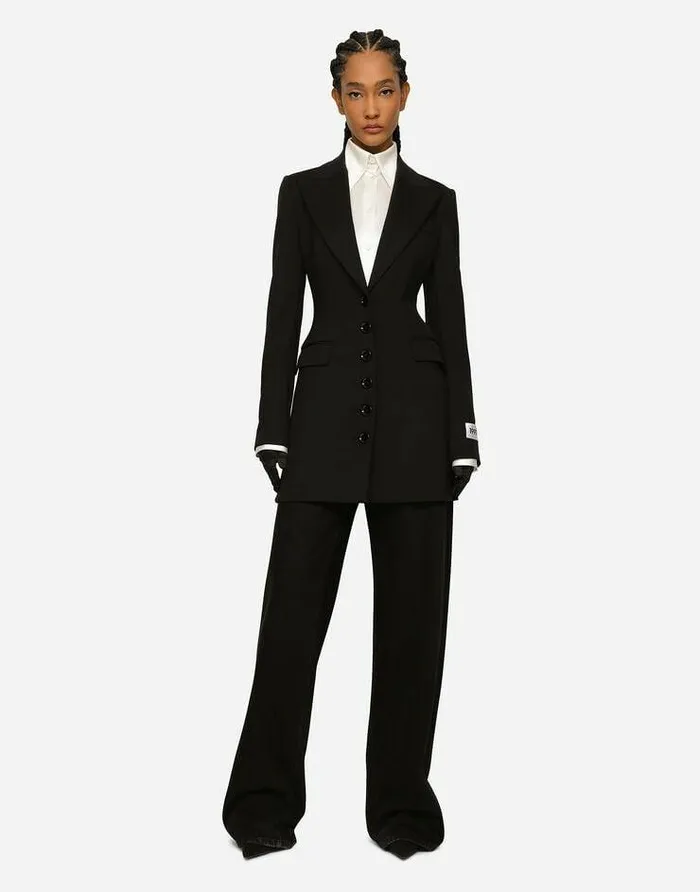 Dolce and Gabbana Blazers Women KIM DOLCEandGABBANA Singlebreasted Technical Jersey Turlington Jacket Black Dolce and Gabbana Blazers Women KIM DOLCEandGABBANA Singlebreasted Technical Jersey Turlington Jacket Black