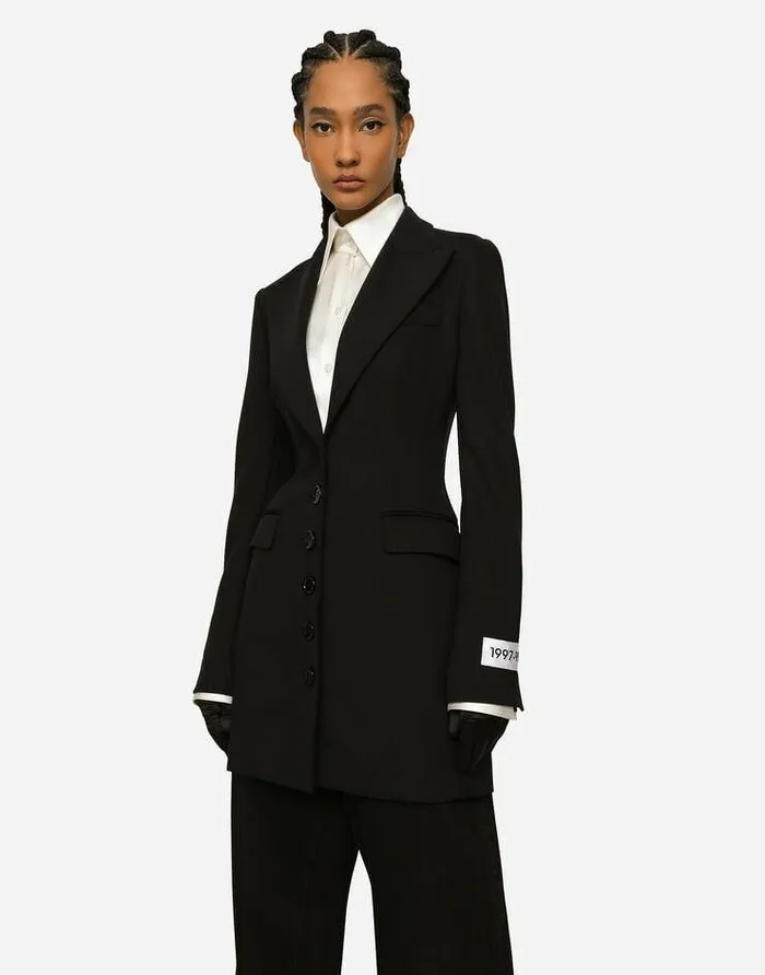 Dolce and Gabbana Blazers Women KIM DOLCEandGABBANA Singlebreasted Technical Jersey Turlington Jacket Black Dolce and Gabbana Blazers Women KIM DOLCEandGABBANA Singlebreasted Technical Jersey Turlington Jacket Black