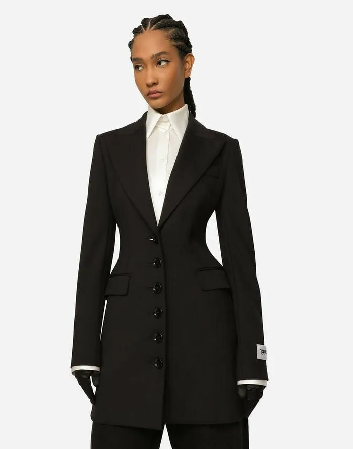 Dolce and Gabbana Blazers Women KIM DOLCEandGABBANA Singlebreasted Technical Jersey Turlington Jacket Black Dolce and Gabbana Blazers Women KIM DOLCEandGABBANA Singlebreasted Technical Jersey Turlington Jacket Black