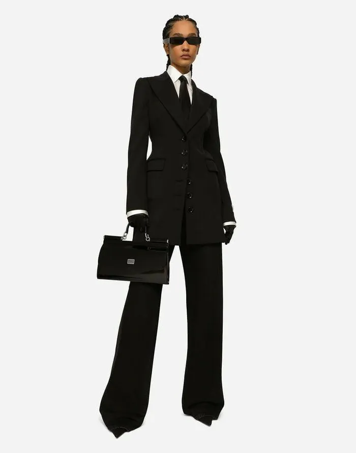 Dolce and Gabbana Blazers Women KIM DOLCEandGABBANA Singlebreasted Technical Jersey Turlington Jacket Black Dolce and Gabbana Blazers Women KIM DOLCEandGABBANA Singlebreasted Technical Jersey Turlington Jacket Black
