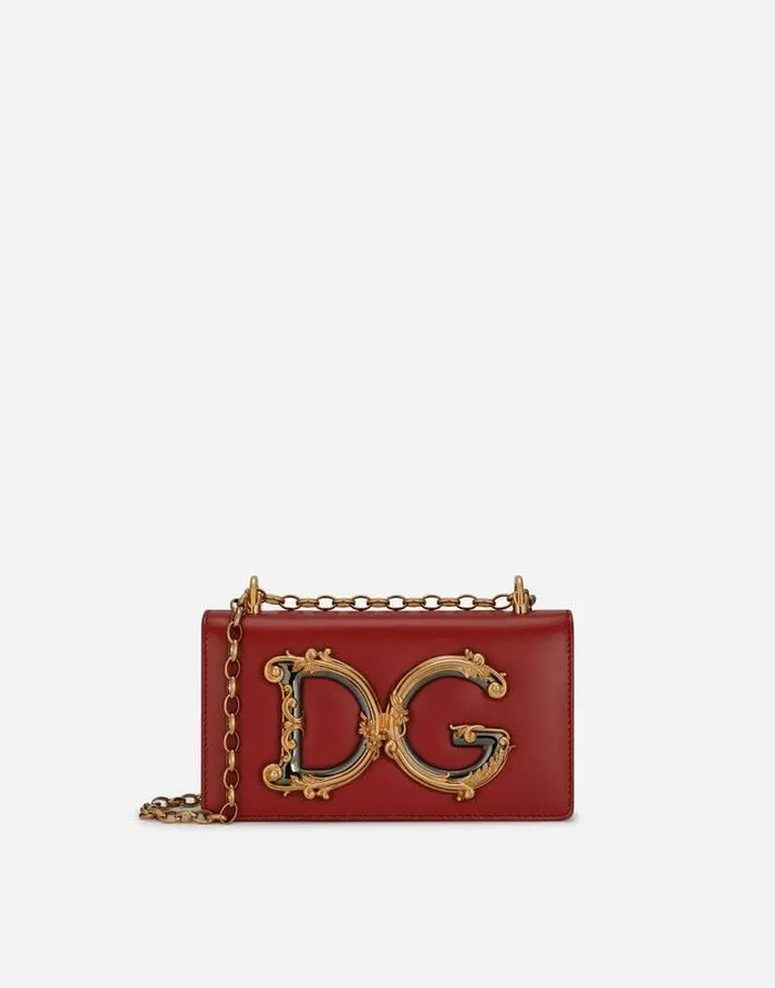 Dolce and Gabbana Clutches Mini And Micro Bags Women Calfskin DG Girls Phone Bag Red