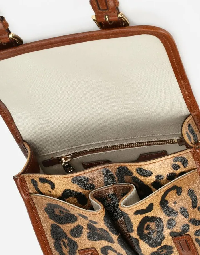 Dolce and Gabbana Clutches Mini And Micro Bags Women Small Messenger Bag In Leopardprint Crespo With Branded Plate Multicolor Dolce and Gabbana Clutches Mini And Micro Bags Women Small Messenger Bag In Leopardprint Crespo With Branded Plate Multicolor