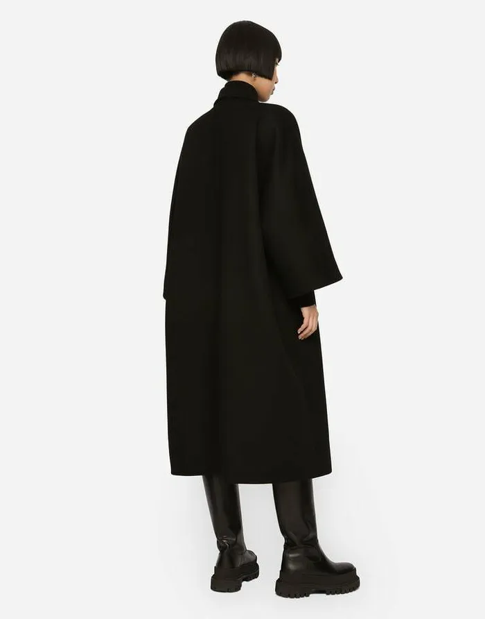 Dolce and Gabbana Coats And Jackets Women Doublebreasted Baize Coat Black Dolce and Gabbana Coats And Jackets Women Doublebreasted Baize Coat Black