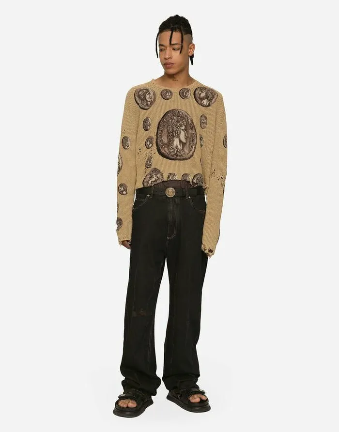 Dolce and Gabbana Denim Men Overdyed Jeans With Subtle Abrasions Multicolor Dolce and Gabbana Denim Men Overdyed Jeans With Subtle Abrasions Multicolor