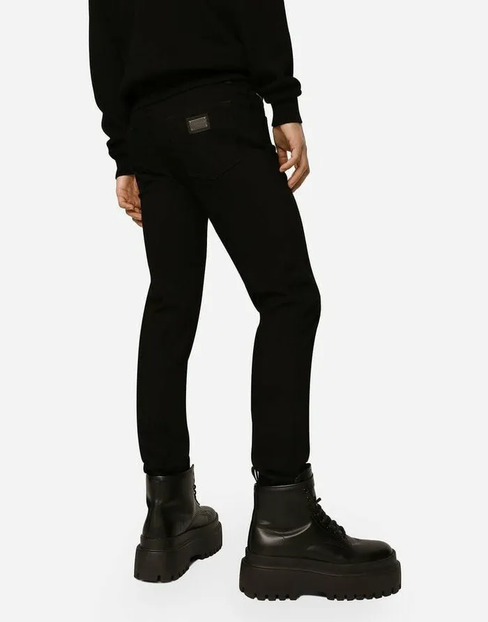 Dolce and Gabbana Denim Men Washed Black Slimfit Stretch Jeans Multicolor Dolce and Gabbana Denim Men Washed Black Slimfit Stretch Jeans Multicolor