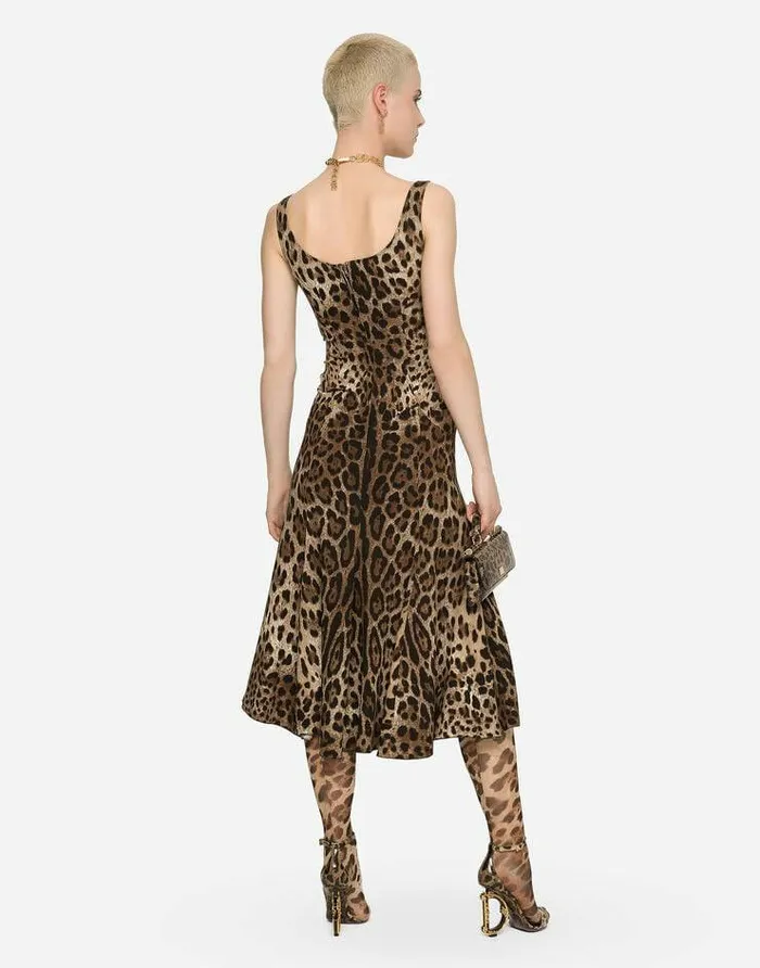 Dolce and Gabbana Dresses Women Leopardprint Calflength Cady Dress Animal Print Dolce and Gabbana Dresses Women Leopardprint Calflength Cady Dress Animal Print