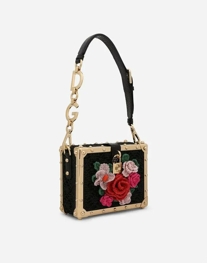 Dolce and Gabbana Handbags Women Raffia Crochet Dolce Box Bag Multicolor Dolce and Gabbana Handbags Women Raffia Crochet Dolce Box Bag Multicolor