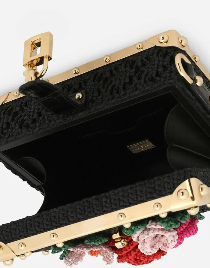 Dolce and Gabbana Handbags Women Raffia Crochet Dolce Box Bag Multicolor Dolce and Gabbana Handbags Women Raffia Crochet Dolce Box Bag Multicolor