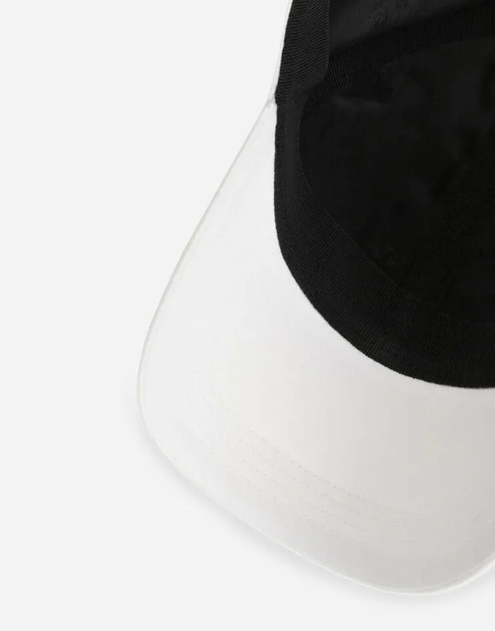 Dolce and Gabbana Hats And Gloves Men Baseball Cap With Branded Plate White Dolce and Gabbana Hats And Gloves Men Baseball Cap With Branded Plate White