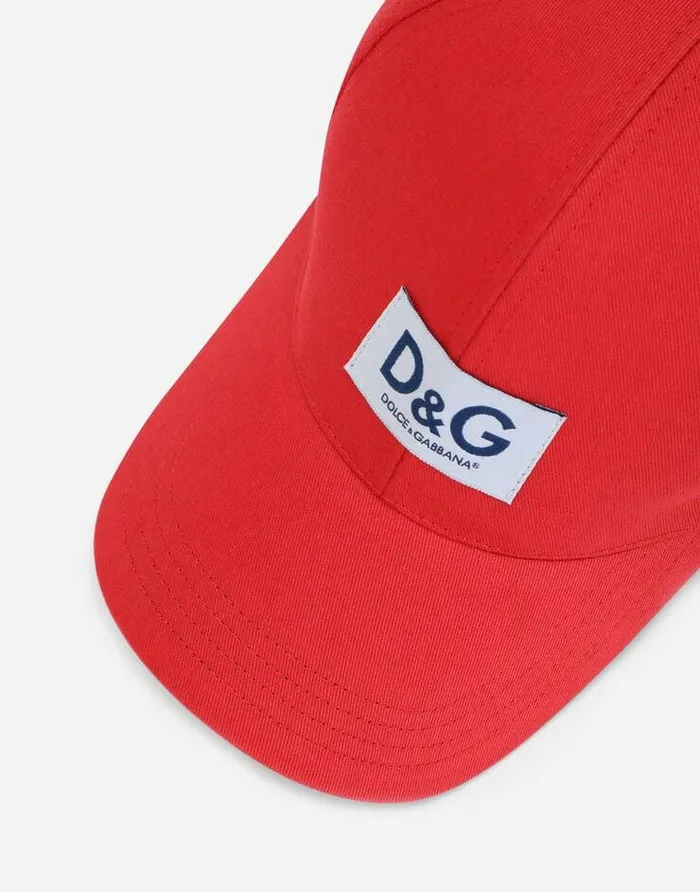 Dolce and Gabbana Hats And Gloves Men Baseball Cap With DG Patch Red Dolce and Gabbana Hats And Gloves Men Baseball Cap With DG Patch Red