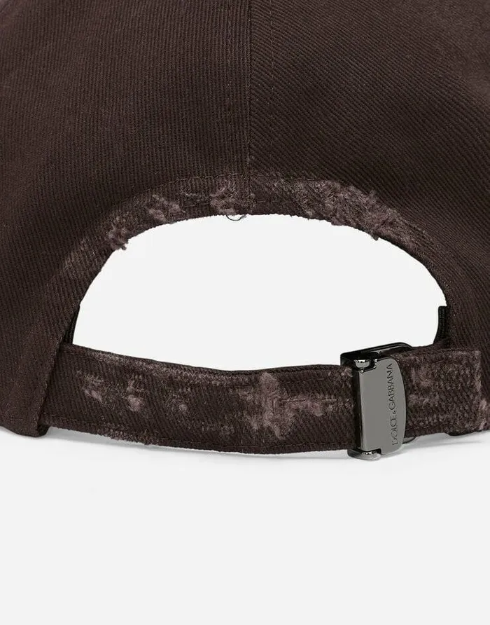 Dolce and Gabbana Hats And Gloves Men Cotton Baseball Cap With Logo Tag Brown Dolce and Gabbana Hats And Gloves Men Cotton Baseball Cap With Logo Tag Brown