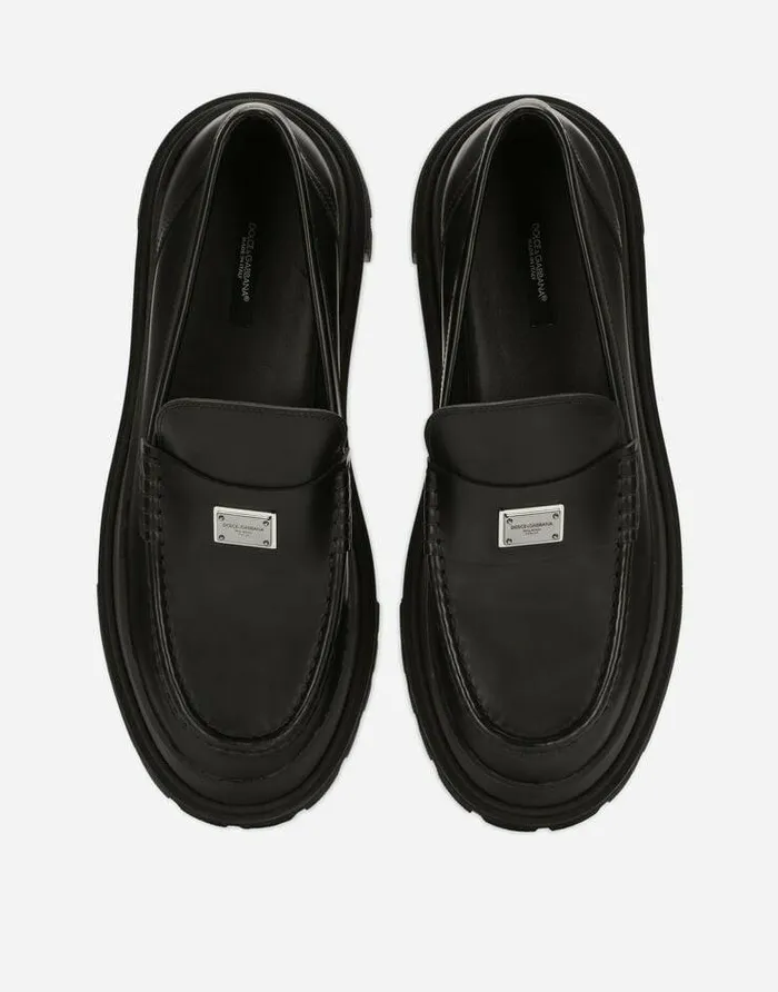Dolce and Gabbana Loafers And Moccasins Men Brushed Calfskin Hitrekking Loafers Multicolor