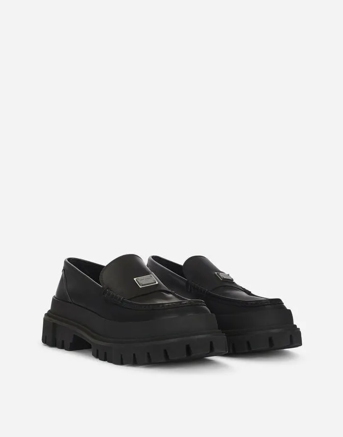 Dolce and Gabbana Loafers And Moccasins Men Brushed Calfskin Hitrekking Loafers Multicolor