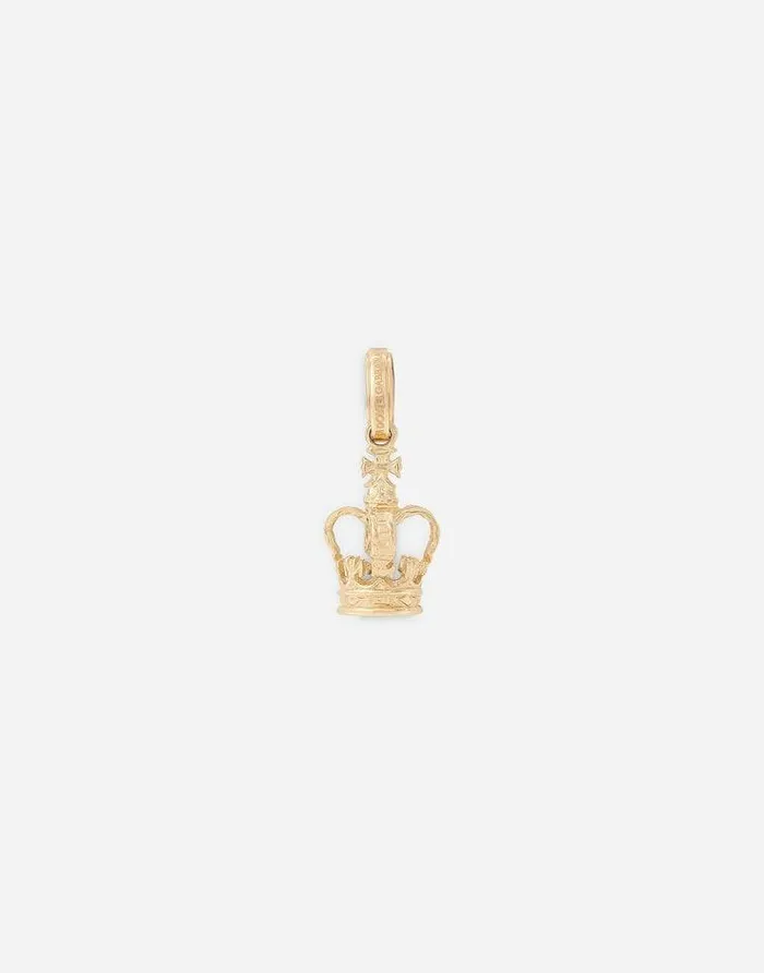 Dolce and Gabbana Necklaces Men Crown Yellow Gold Charm Yellow Gold