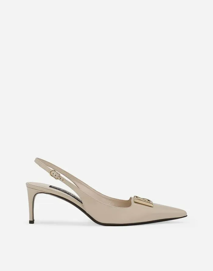 Dolce and Gabbana Pumps And Slingback Women Polished Calfskin Slingbacks Beige