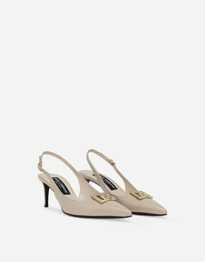 Dolce and Gabbana Pumps And Slingback Women Polished Calfskin Slingbacks Beige Dolce and Gabbana Pumps And Slingback Women Polished Calfskin Slingbacks Beige