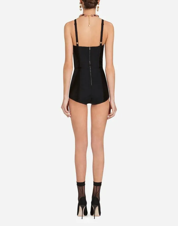 Dolce and Gabbana Shirts And Tops Women Elasticated Corsetstyle Bodysuit Black Dolce and Gabbana Shirts And Tops Women Elasticated Corsetstyle Bodysuit Black