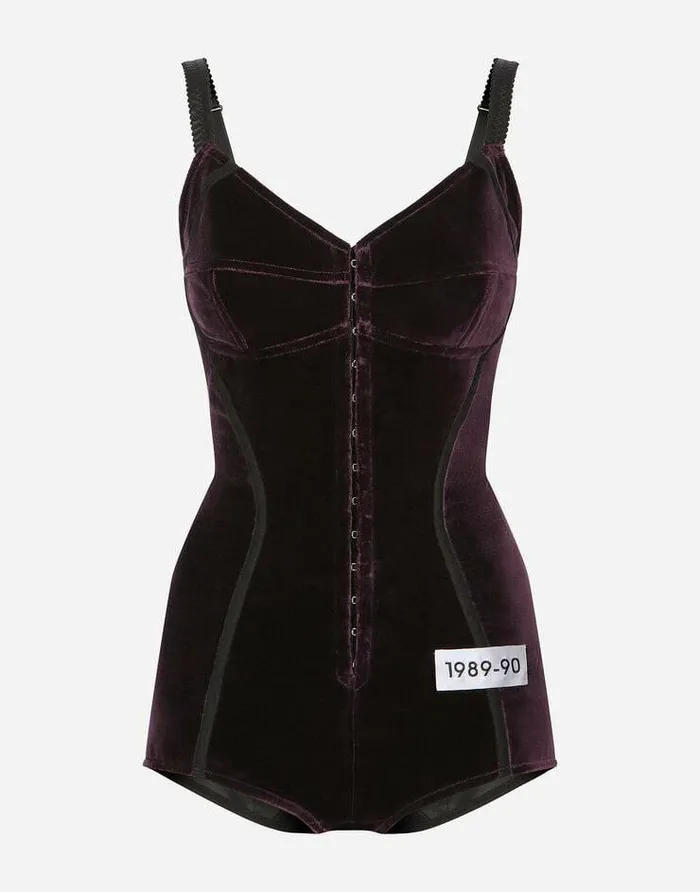 Dolce and Gabbana Shirts And Tops Women KIM DOLCEandGABBANA Velvet And Marquisette Bodysuit Purple