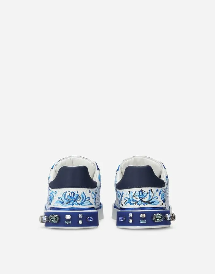 Dolce and Gabbana Shoes 2438 Children Majolicaprint Portofino Light Sneakers Multicolor Dolce and Gabbana Shoes 2438 Children Majolicaprint Portofino Light Sneakers Multicolor