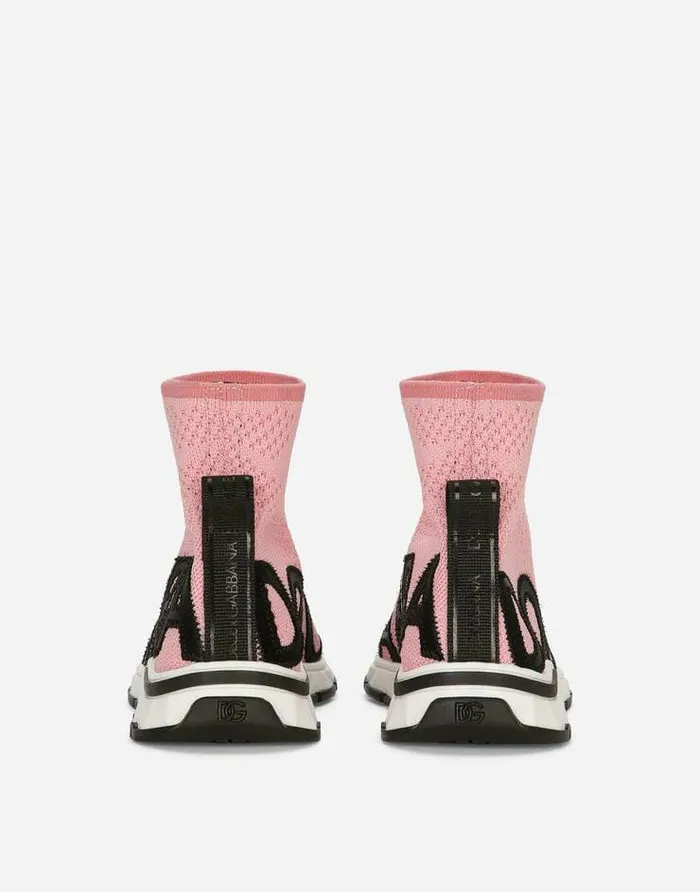 Dolce and Gabbana Shoes 2438 Children Sorrento 20 Stretch Mesh Hightop Sneakers Pink Dolce and Gabbana Shoes 2438 Children Sorrento 20 Stretch Mesh Hightop Sneakers Pink