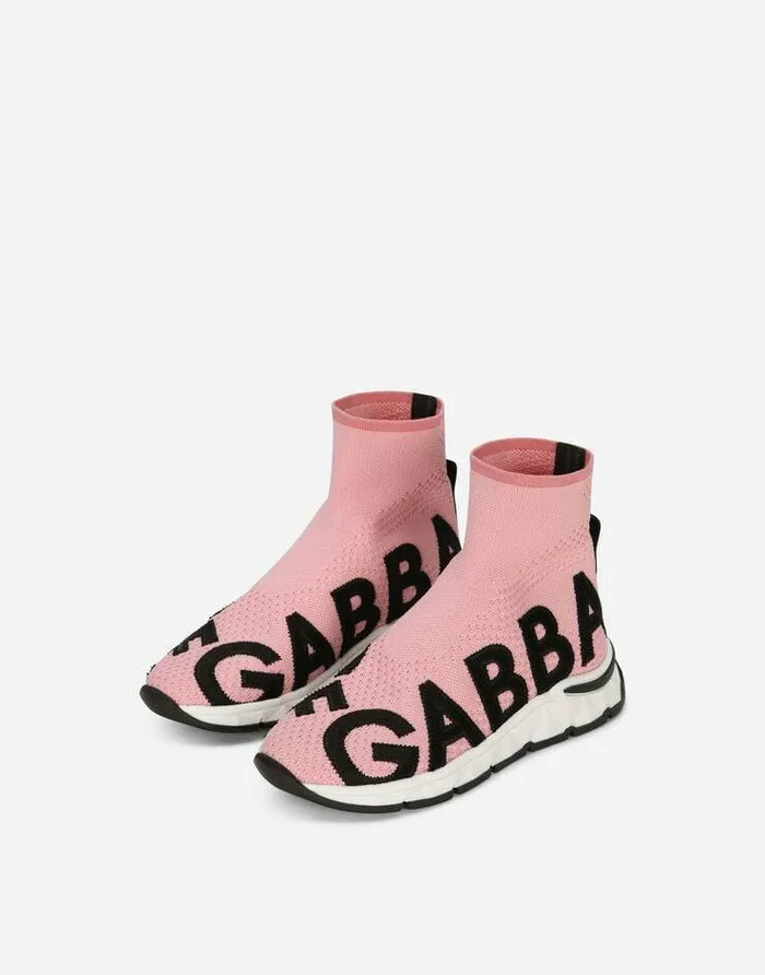 Dolce and Gabbana Shoes 2438 Children Sorrento 20 Stretch Mesh Hightop Sneakers Pink Dolce and Gabbana Shoes 2438 Children Sorrento 20 Stretch Mesh Hightop Sneakers Pink